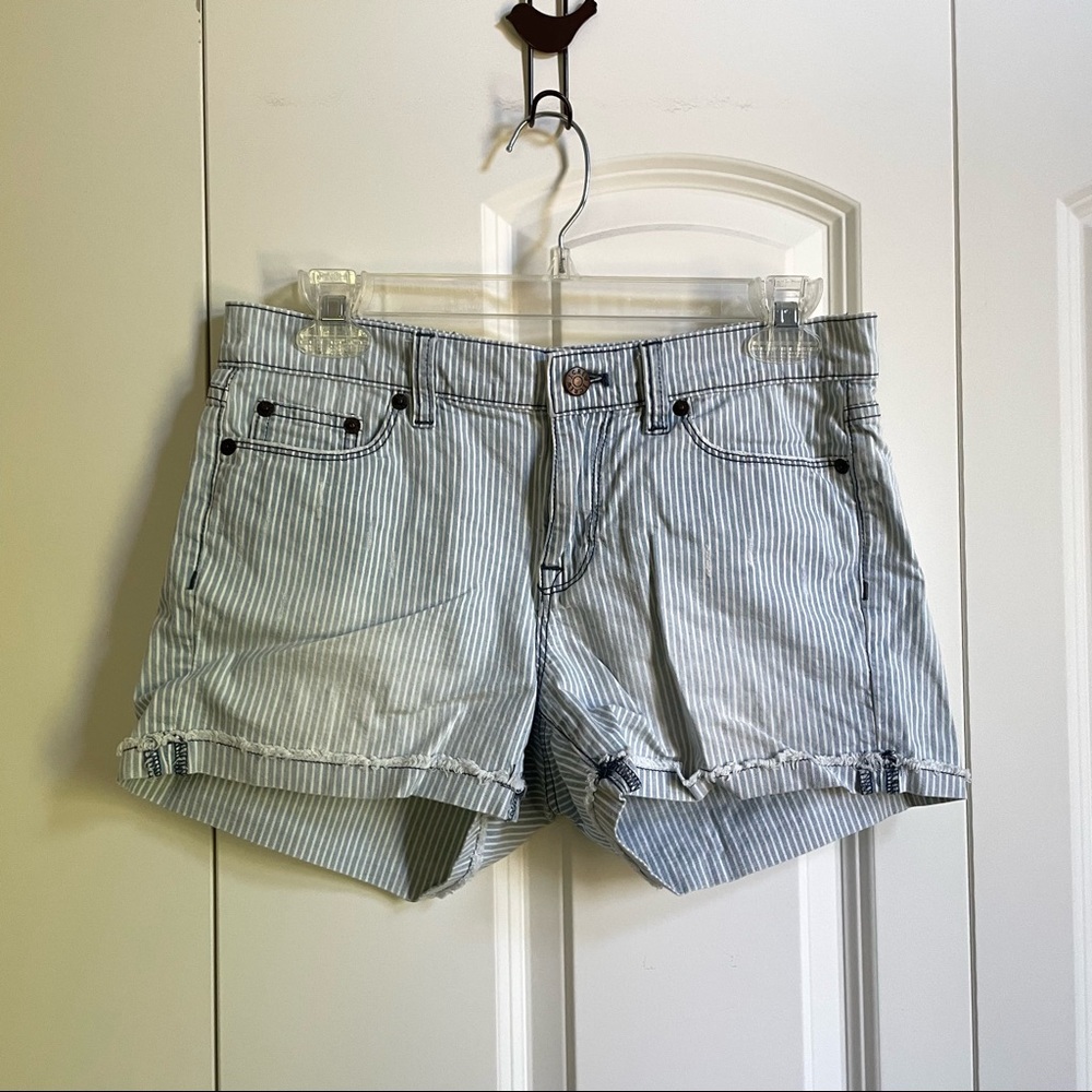 EUC J. Crew railroad stripe shorts